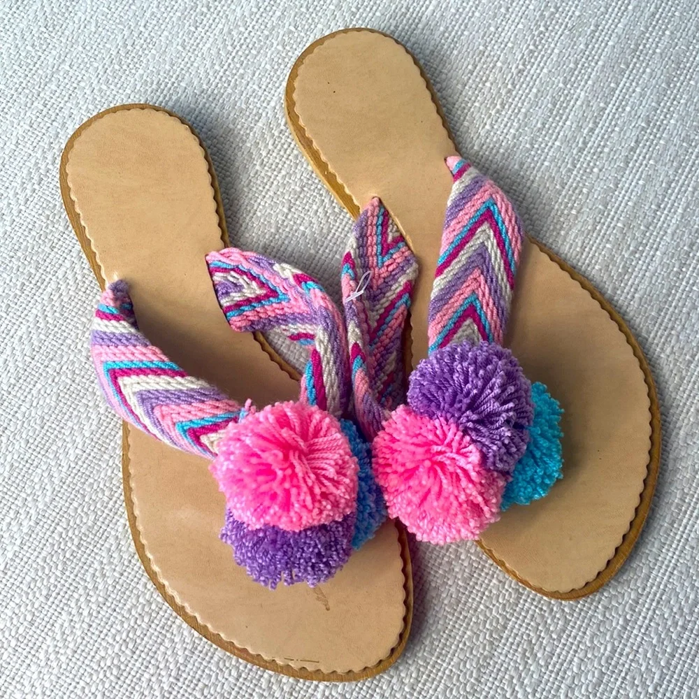 Pom Pom Sandals Flip Flops